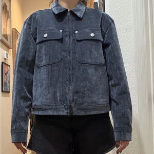 Women's Denim Velvet Suede Jacket